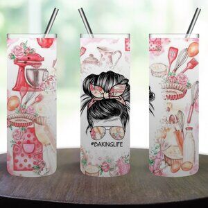 Stainless Steel BAKING LIFE 20oz Skinny Tumbler